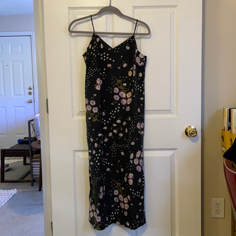 Madewell Silk Eva Slip Dress in Polka Daisies Size 00